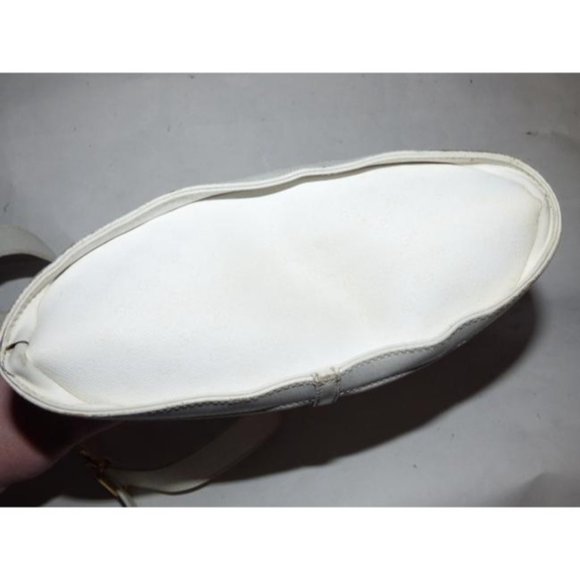 Gucci Vintage White Bucket Bag Small G Logo Coated Canvas And White Leather - Picture 5 of 12